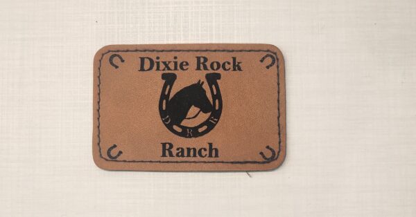 Custom Leather Patch featuring Dixie Rock Ranch Logo